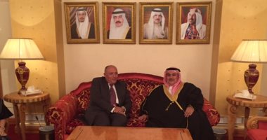 وزير خارجية البحرين يستقبل سامح شكرى فى مطار المنامة 