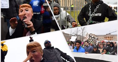 مظاهرات مناهضة لـ"ترامب" فى واشنطن بالسلاسل الحديدية والوجوه الساخرة