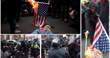 احتجاجات وأعمال شغب فى واشنطن بالتزامن مع تنصيب ترامب رئيسًا لأمريكا