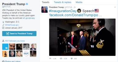 أول تغريدة لدونالد ترامب عبر حساب الرئاسة 