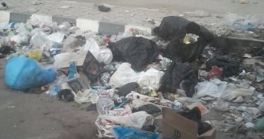 سكان حى البنفسج فى دهشور بالجيزة يشتكون من تراكم القمامة بالشوارع
