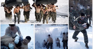 تدريبات لمشاة البحرية الكورية الجنوبية والأمريكية وسط الجليد