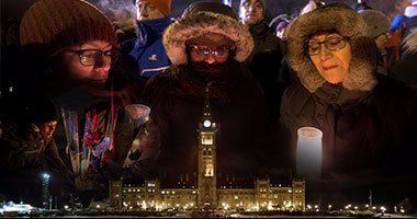 وقفة بالشموع لتأبين ضحايا إطلاق النار بمسجد "كبيبك" فى كندا