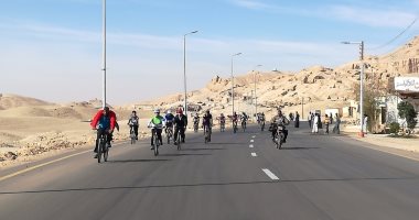 بالصور.. انطلاق فعاليات ماراثون الدراجات الهوائية بمشاركة 60 متسابقا بالأقصر