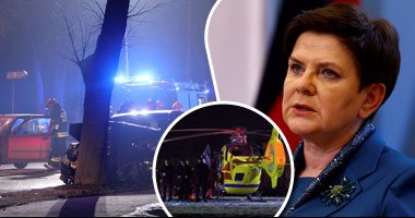 بالصور..نقل رئيسة وزراء بولندا إلى المستشفى جوا بعد اصطدام سيارتها بشجرة