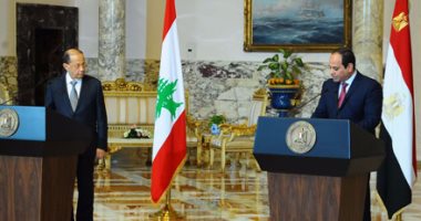 مؤتمر صحفى للرئيس السيسي ونظيره اللبنانى فور انتهاء المباحثات بينهما