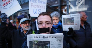 بالصور.. مظاهرة فى نيويورك دعما للصحافة فى مواجهة "ترامب"