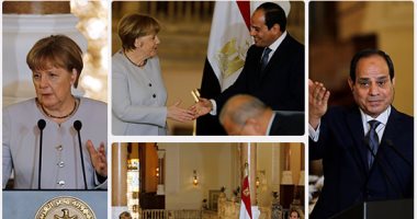 السيسى وميركل يتفقان من القاهرة على ضرورة التعاون لمواجهة الإرهاب