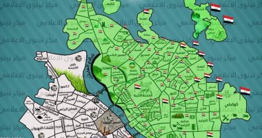 مركز نينوى الإعلامى ينشر خريطة سيطرة القوات العراقية وداعش بالموصل