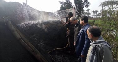 بالصور .. حملة لإطفاء مكامير الفحم بقرية أجهور بمحافظة القليوبية 