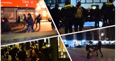 اشتباكات بين الشرطة الهولندية وأنصار أردوغان بمحيط سفارة تركيا فى روتردام
