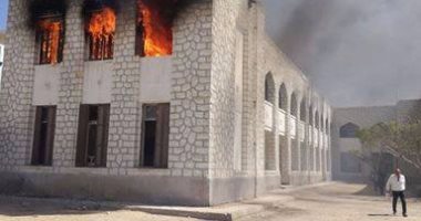 نشوب حريق بفرع أحد البنوك بالعاشر من رمضان