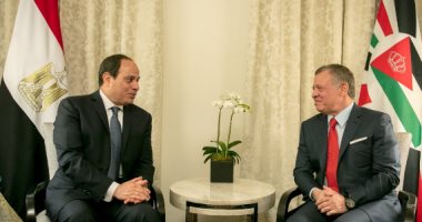 الديوان الملكى الأردنى ينشر صورة لقاء الرئيس السيسي والملك عبد الله الثانى