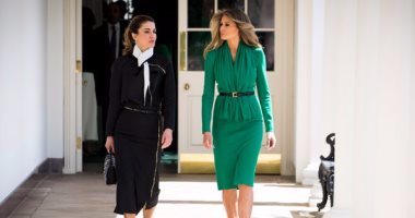 ماذا تقول ملابس الملكة رانيا فى أول ظهور رسمى لها مع ميلانيا ترامب؟