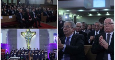 وزراء وشخصيات عامة فى الكنيسة الإنجيلية لحضور قداس عيد القيامة