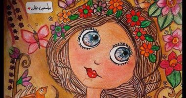 بالصور.. ياسمين حسن طالبة الثانوية تبدع فى رسم لوحتها بالفحم والرصاص