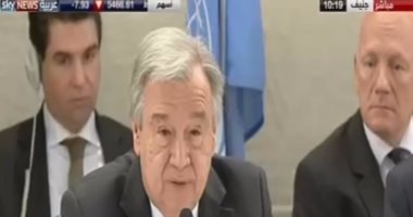 بالفيديو.. الأمين العام للأمم المتحدة من جنيف: 19 مليون يمنى بحاجة لمساعدات عاجلة