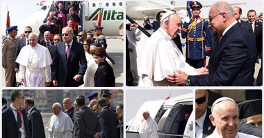 بابا الفاتيكان يصل القاهرة ورئيس الوزراء فى استقباله