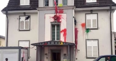 اعتداءات على القنصلية التركية فى سويسرا وكتابة عبارات " اقتلوا أردوغان"