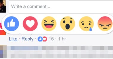فيس بوك يطلق ميزة reactions داخل التعليقات