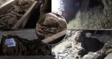بالفيديو.. لقطات حصرية من داخل المقبرة الأثرية المكتشفة بتونة الجبل فى المنيا