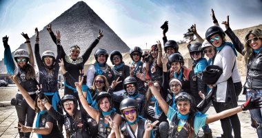بنات مصر يحصدن المركز الأول فى اليوم العالمى لقائدات الدراجات البخارية