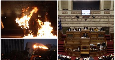  اشتباكات فى اليونان أثناء مناقشة البرلمان حزمة تدابير جديدة للتقشف