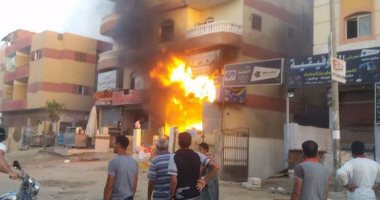 أول فيديو لحريق مخزن بويات أسفل عقار سكنى بمدينة بدر