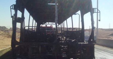 السيطرة على حريق أتوبيس ركاب على طريق شرم الشيخ دون إصابات