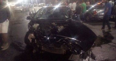 إصابة 6 أشخاص فى حادث انقلاب سيارة على الطريق الحر ببنها