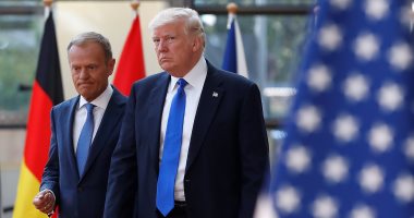 بالصور.. يونكر وتوسك يستقبلان ترامب قبل اجتماع حلف الأطلسى بمقر الاتحاد الأوروبى
