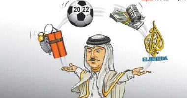 كاريكاتير إسرائيلى: تميم بهلوان الخليج يستخدم الجزيرة لبث الفتن والإرهاب