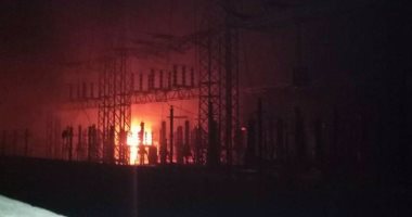 بالصور.. حريق يدمر محطة كهرباء كرم الديب فى أسوان