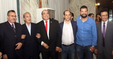 سمير زاهر والعامري فاروق ومصطفى يونس في حفل إفطار مستشار اتحاد الكرة
