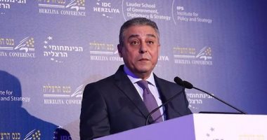 سفير مصر بإسرائيل أمام مؤتمر هيرتسليا: القضية الفلسطينية فى قلب الاهتمام العربى