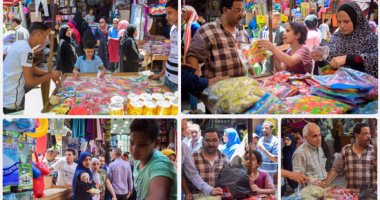 ألعاب الأطفال تزين سوق الموسكى استعدادا لعيد الفطر