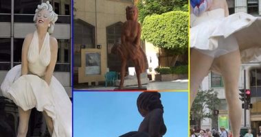 بالفيديو.. تمثال مارلين مونرو يثير عاصفة سخرية على "فيس بوك"