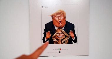 بالصور..رسوم كاريكاتورية ساخرة لترامب فى معرض بطهران 