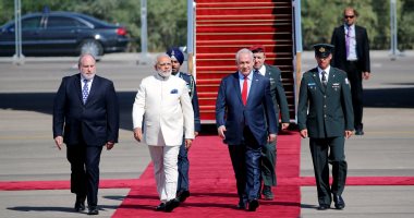 بالصور.. استقبال رسمى لرئيس الوزراء الهندى بإسرائيل