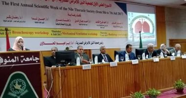 رئيس جامعة المنوفية يفتتح فعاليات الأسبوع العلمى لجمعية النيل للأمراض الصدرية