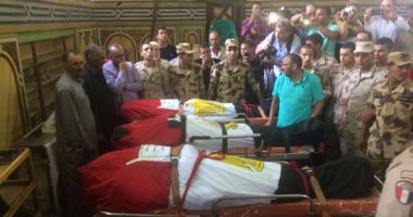 بالفيديو والصور.. وصول جثامين شهداء الدقهلية لتشييعها في جنازة عسكرية من مسجد النصر 