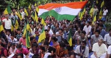 بالصور.. مظاهرات فى الهند للمطالبة بإقامة دولة مستقلة بولاية تريبورا