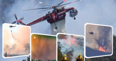 استمرار حرائق غابات ولاية كاليفورنيا وفرق الإطفاء تكافح النيران بالطائرات