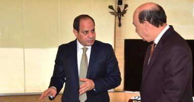 بالصور.. السيسى يجتمع بـ"مميش".. والفريق: زيادة حركة عبور السفن وارتفاع عائدات القناة