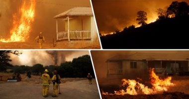 حرائق الغابات فى كاليفورنيا خارج السيطرة.. ورجال الإطفاء يكافحون النيران 