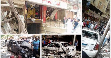 آثار انفجار أسطوانة غاز بشارع حسين الدسوقى فى المعادى