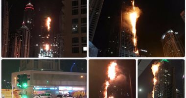 قارئ يشارك بفيديو جديد من حادث احتراق برج الشعلة فى دبى