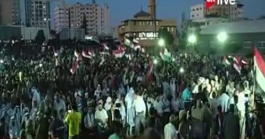 بالفيديو والصور.. آلاف الفلسطينيين بشوارع غزة للتضامن مع مصر ضد الإرهاب