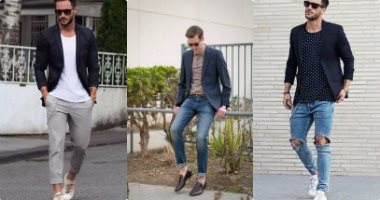 قاموس الموضة الرجالى.. بالصور.. إزاى تلبس البليزر مع التى شيرت بـ5 طرق مختلفة؟