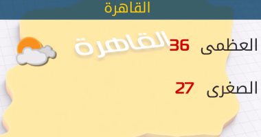 الأرصاد: طقس اليوم حار على الوجه البحرى.. والعظمى بالقاهرة 36 درجة